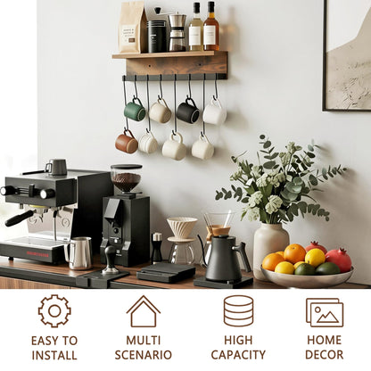 yeavs Wall Mounted Mug Holder with 8 Hooks