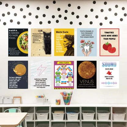 1step2dream Funny Science Posters for Elementary Classroom - Weird Educational Bulletin Board Decor with Amazing Facts - Inspire Students with Thought Provoking STEM Displays