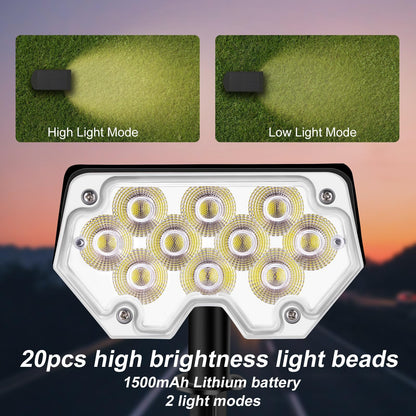 FOSUNKER All-New Solar Spot Lights Outdoor Waterproof，20 LEDs Solar Flag Light with 2 Modes,Landscape Spotlights for Pathway, Patio, Garden, Trees ，Pool(2 Pack,Warm Light)