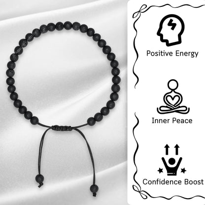Amazing Gemstone Lava Stone Anklet Ankle Bracelets for Women - Waterproof Beaded Healing Crystal Anklets, Plus Size Chakra Gemstone Bead Anklet (Stretchy Adjustable - Plain)