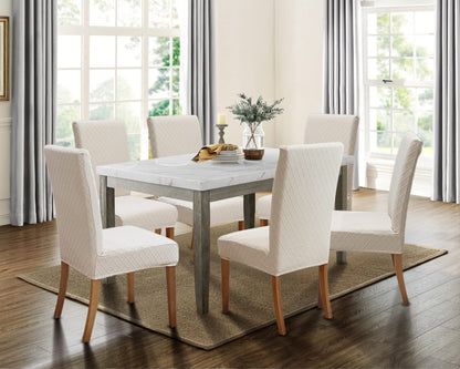 SPRINGRICO 4 Pack Dining Room Chair Covers with seat Belt, Stretch Parsons Chair Slipcover Washable Kitchen Dining Chair Cover Removable Seat Protector Set of 4, S2- Beige