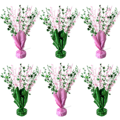 6 Pack Pink Green Witch Birthday Party Decoration Metallic Foil Spray Centerpiece Star Table Decoration Burst Table Centerpieces for Halloween Witch Princess Holiday Party Supplies Decor