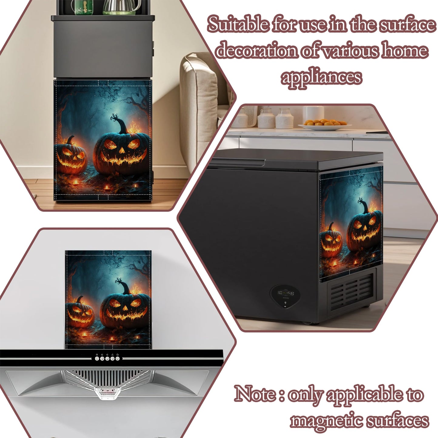 Halloween Magnetic Dishwasher Cover, Easy Install Kitchen Decor