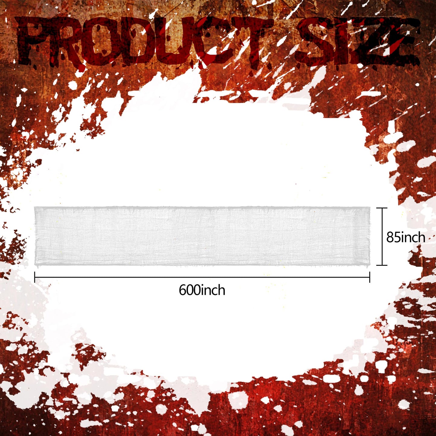 RunNico 600" x 85" Creepy Cloth - Large White Halloween Spooky Fabric Cloth - Creepy Spooky Halloween Decorations for Haunted House Window Backdrops Garden Party Yard Wall Doorway
