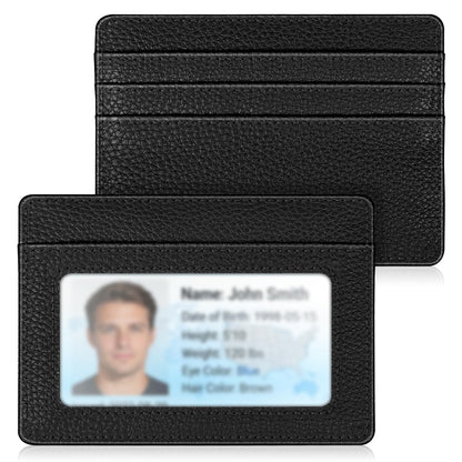 FINTIE Slim Minimalist Front Pocket Wallet, RFID Blocking Credit Card Holder Card Cases with ID Window for Men Women, Black