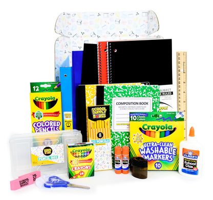 Back to School Essentials Supplies Kit Bundle for K-8 Students – 20-Piece First Day of School Must-Have Set with Notebooks, Pencils, Folders & More