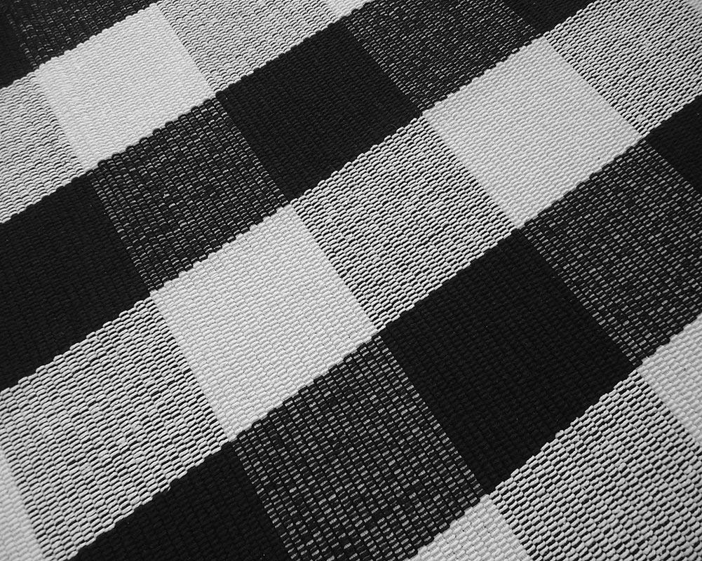 Levinis Buffalo Check Rug 3' x 5' - Retro Farmhouse Lattice Area Rugs - Black and White Checkered Plaid Rug for Front Porch/Kitchen/Bedroom, 35.4" x 59"