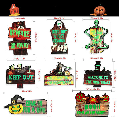 8 PCs Halloween Decorations Outdoor Tombstone Yard Sign With Stakes - Glow in the Dark Graveyard Tombstones, Pumpkin Ghost Props for Family Home Front Yard Lawn Garden Party Decor