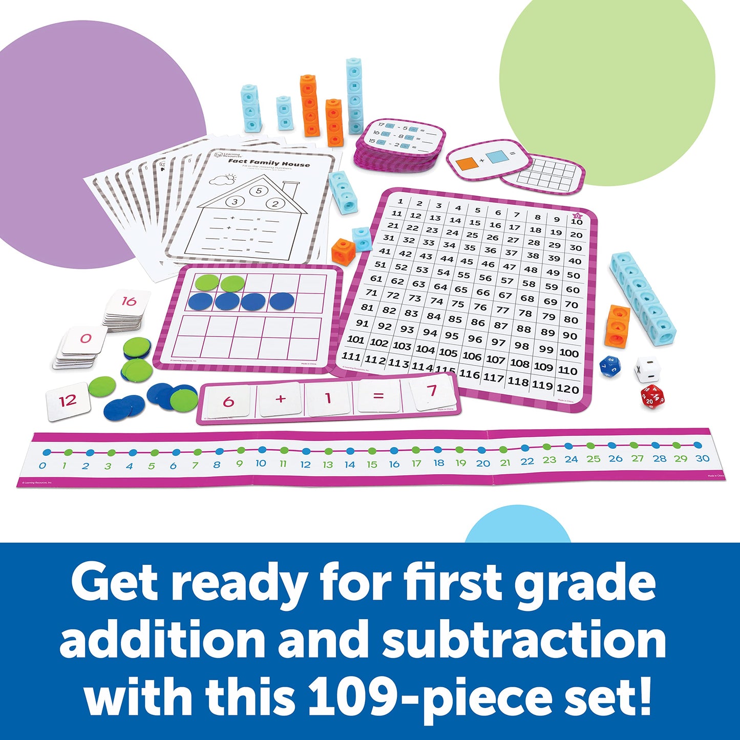 Learning Resources Skill Builders! First Grade Addition and Subtraction - Math Manipulatives, Number Recognition Skills, Classroom Must Haves, Teaching Materials, Back to School Essentials