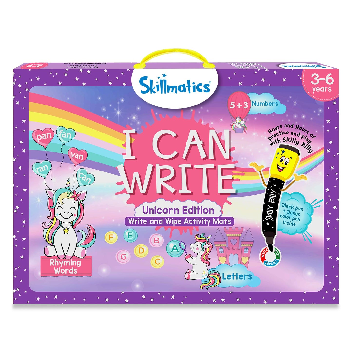 Skillmatics I Can Write Unicorns - Reusable Preschool Learning Activities, Educational Toy and Game, Back to School Supplies, Gifts for Students, Kids, Toddlers Ages 3, 4, 5, 6