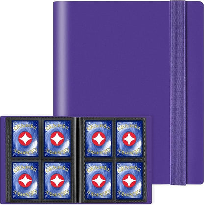 GEAoffice Card Binder 4 Pocket - GEAoffice Trading Card Collection Album Folder - 160 Side Loading Pocket Binder for TCG, MTG, Sports&Game Cards - Gifts for Card Collectors Girls (Purple)