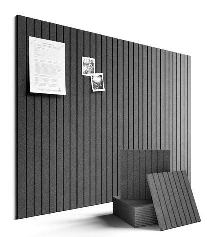 Fluxynara Large Felt Bulletin Board 48" x 36" Cork Board Alternative-12 Pack with 70 Safe Removable Adhesive Tabs, Cork Boards for Walls Cork Board for Home Office Classroom Pin Board (Charcoal Gray)