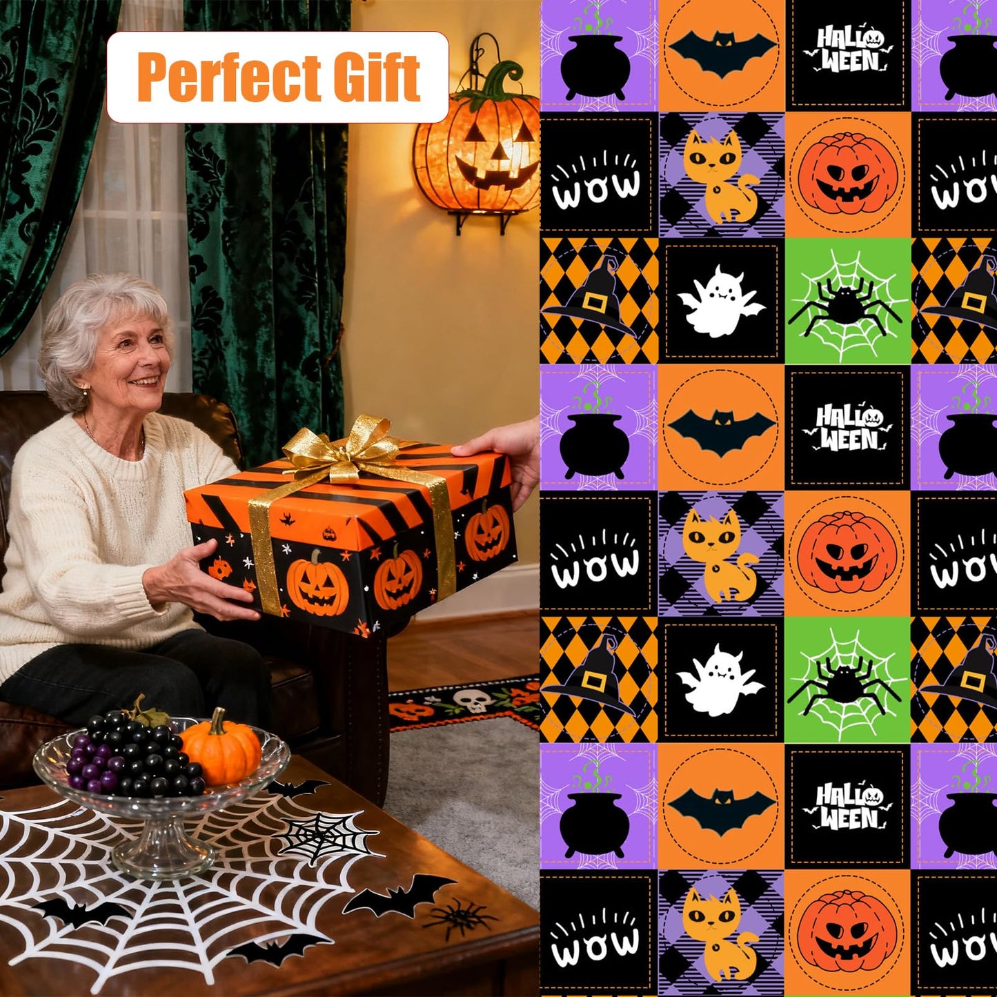 Halloween Throw Blanket Reversible, Cute Blanket Halloween 50"x70" for Couch, Bed, Sofa - Soft Plush Fleece Cartoon Pumpkin Print Decor Gifts (Style B)