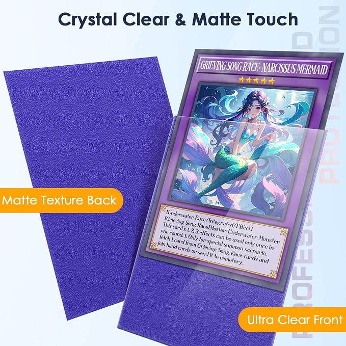 Kitoyz 500Pcs Trading Card Sleeves, Matte Top Loading Sleeves for Standard Cards 2.5Inch X 3.5Inch, Card Protector Sleeves for Baseball Card,Sports Cards,Game Card (5 Colors)