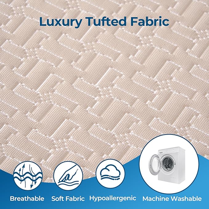 Ganondorf Extra Large Egg Crate Recliner Seat Cushion for Elderly Tufted Furry Booster Foam Cushion, Pressure Relief for Long Sitting Orthopedic Chair Cushion for Recliners Office Chairs, Beige