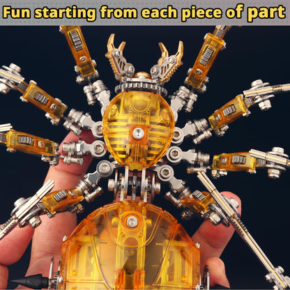 YUEZUDPO 3D Metal Puzzles for Adults, Metal 3D Puzzle DIY 3D Spider 602 Pieces Mechanical Building Kit,3D Model Kits to Build for Birthday Christmas