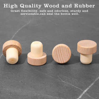 100Pcs Wine Corks T Cork Plugs for Wine Cork Stopper Reusable Corks Wooden and Rubber Stopper