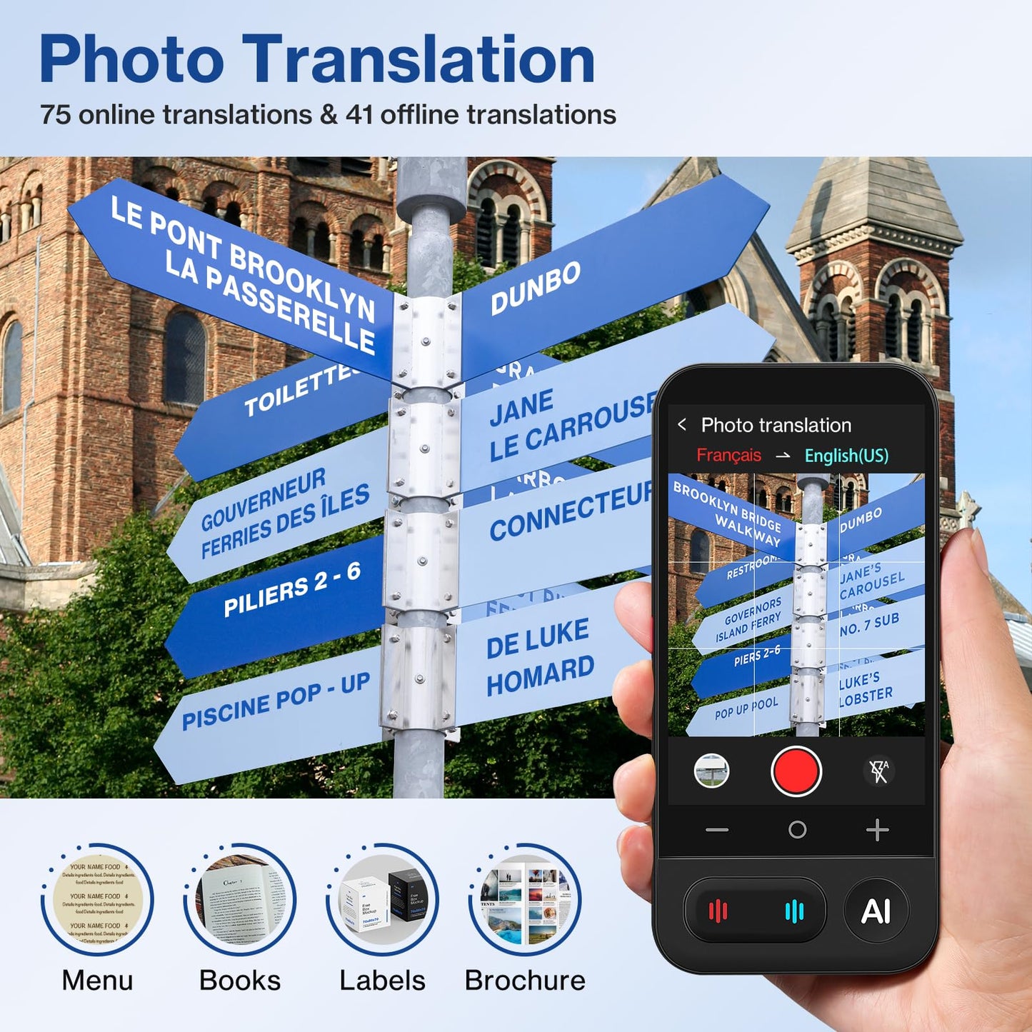 FancyDove Language Translator Device, Instant Two Way Voice Translator, 149 Languages Translator & AI Assistant Device, for Business Learning Travel
