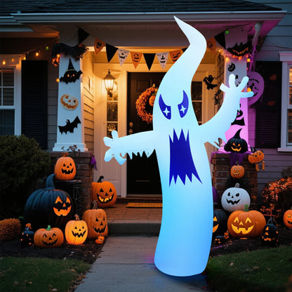 LZLXXLZL 8.7FT Halloween Inflatable Ghost Outdoor Decoration, Scary Yard Decor with LED Light, Built-in Blower & Stakes for Holidays Outdoor Garden House Party