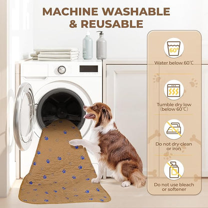Fostanfly Washable Dog Pee Pads, 1 Pack 24''x96''(2x8ft) Runner Rug, Brown | Machine Washable & Reusable, Strong Absorbent, Leak-proof & Waterproof, Non-Slip, Runner Rug for Hallway, Entryway, Bedroom