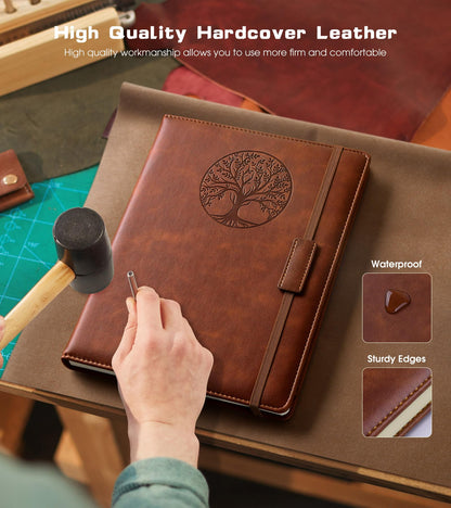 Biuwory B5 Leather Journal Notebook, 256 Lined Pages, Hardcover 7.8"×10.2"
