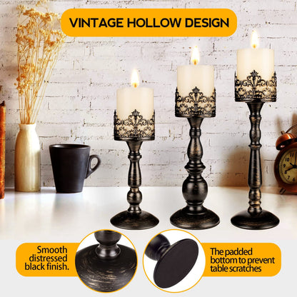 Vintage Candle Holder for Table Centerpiece Gothic Candle Stand Set