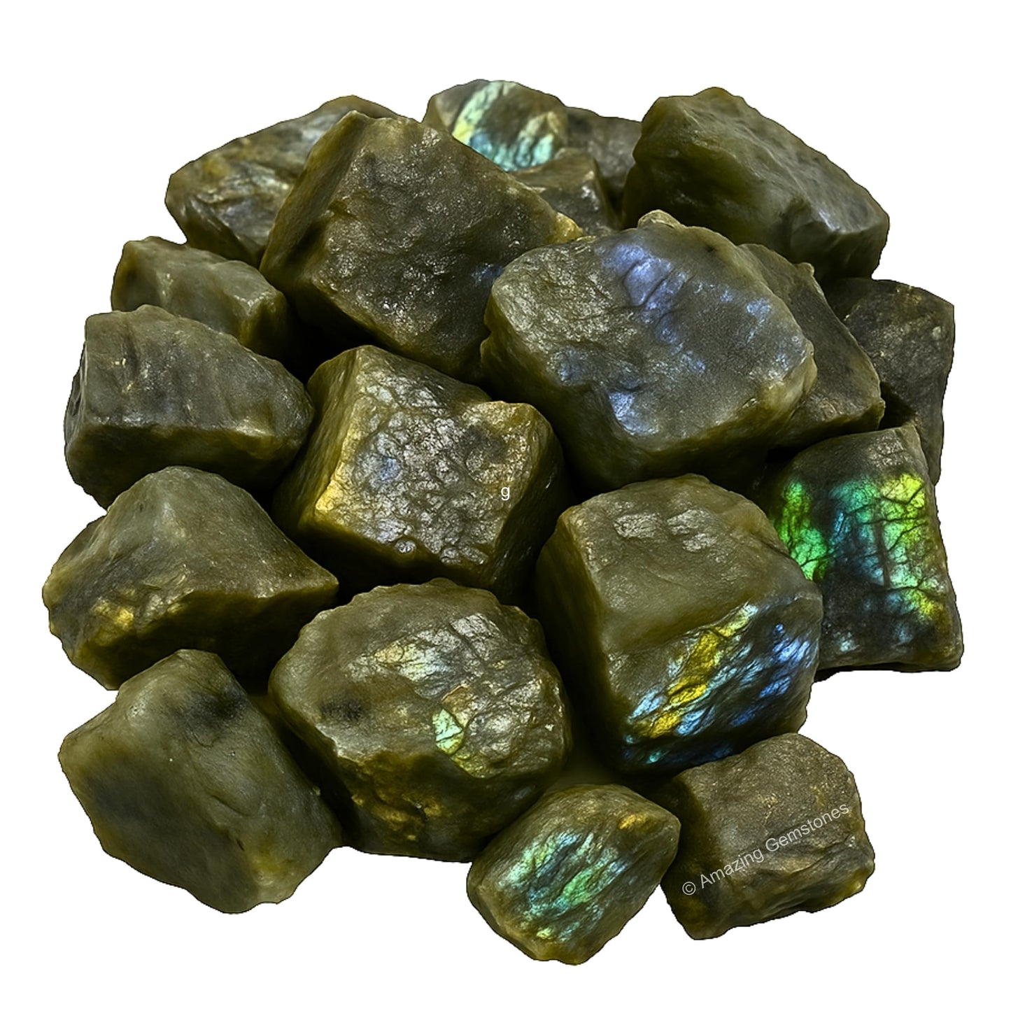 Amazing Gemstone 2 Pieces Labradorite Raw Crystals and Healing Stones, Natural Rocks for Tumbling and DIY Raw Stones and Crystals