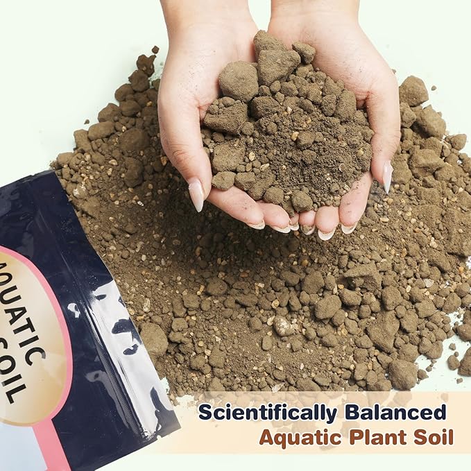 Aquatic Plant Soil & Aquarium Soil, Natural Organic Substrate for Water Plants - Safe for Fish, Nutrient-Rich Clay Base for Lotus & Water Lily (AquaticSoil, 13.2 LBS)