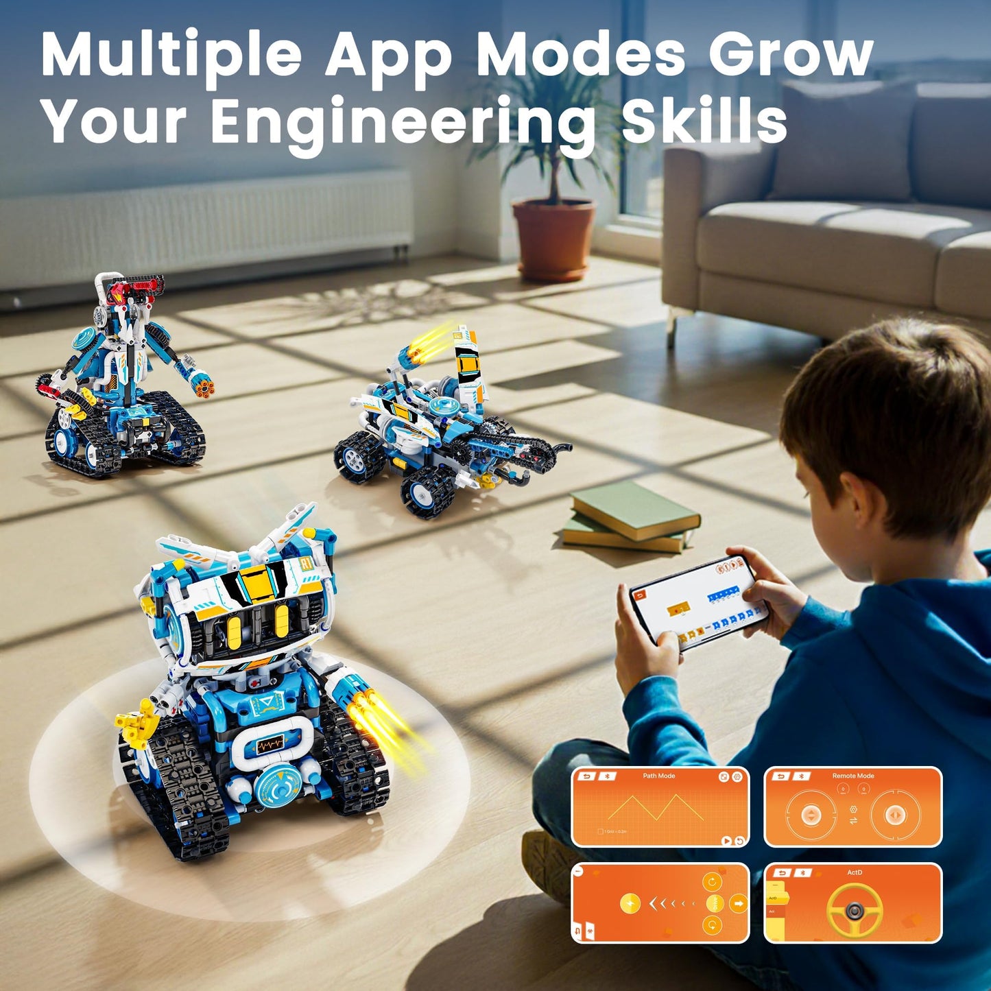 Glikid 5 in 1 STEM Robotics Kit for Kids 8-12, APP & Remote Control Robot Building Kit, Science Project Kit & STEM Toys for Ages 8-13, Gifts for 8 Year Old Boys Girls