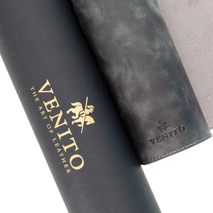 Venito Premium Leather Desk Pad Mat (31.5 X 14.6 inch) - Medium Desk Mat for Keyboard and Mouse Home Office Accessories (Faded Gray)*