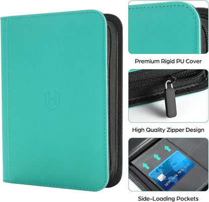 Card Binder 12 Pocket with Zipper, 816 Pockets Trading Card Holder Book, Premium PU Cover Zip Folder Binder, Side Loading Carrying Case Binder Album for TCG, MTG, Sports Cards, Game Cards