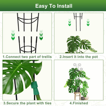 Coomin 32.6in Monstera Plant Support for Indoor Plants, 2P Trellis for Climbing Plants Indoor, Plant Climber Stakes for Potted Plants