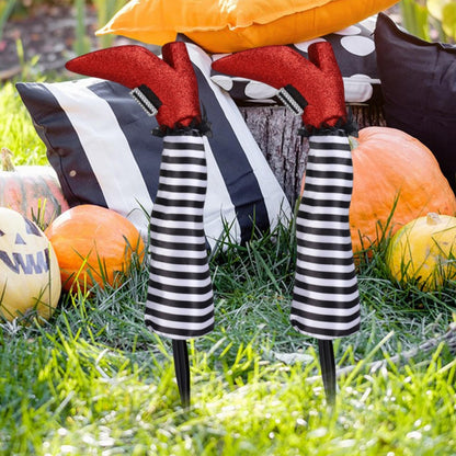 ＫＬＫＣＭＳ Halloween Upside Down Witch Legs with Stake Lawn Versatile Patios Yard Stake