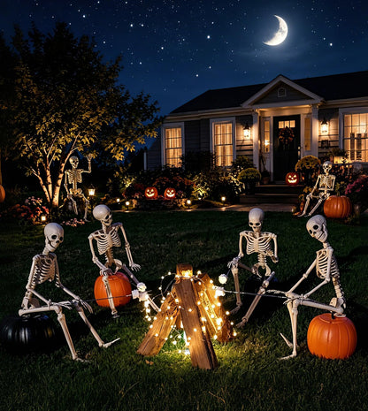 Aimeiar 2PCS 36" 3FT Posable Life Size Child Skeletons for Halloween Yard Decor Porch
