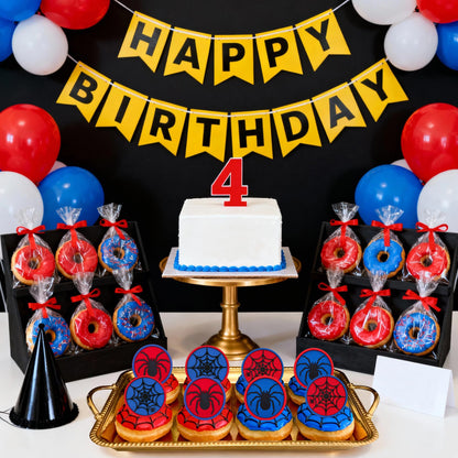 48 PCS Spider Cupcake Rings, Spider Cupcake Toppers Cake Toppers Dessert Decorations for Birthday Halloween Party Classroom Prizes