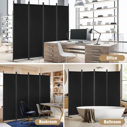 Yettsoy Room Divider 6FT Tall Folding Privacy Partition Screen, 88'' W Portable Wall Divider for Room Separation, Freestanding 4 Panel Room Divider Panel Privacy Screen for Dorm Studio Office, Black