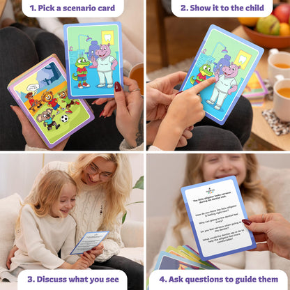 Clever Fox Play Who What Why Feelings & Emotions Conversation Cards for Kids – Social Skills & Emotional Regulation Learning Activity – Flash Card Therapy Game – SEL Tool for Kids & Toddlers Ages 4+