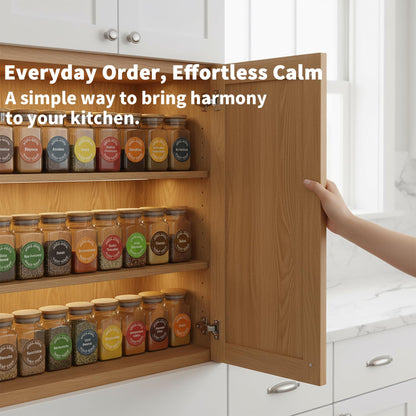 672 Color-Coded Spice Labels Book with A–Z Index – Waterproof & Oil-Resistant Preprinted Round Stickers for Kitchen Jars – 1.2" Pantry Labels for Spices, Seasonings, and Herbs – Modern Color Style
