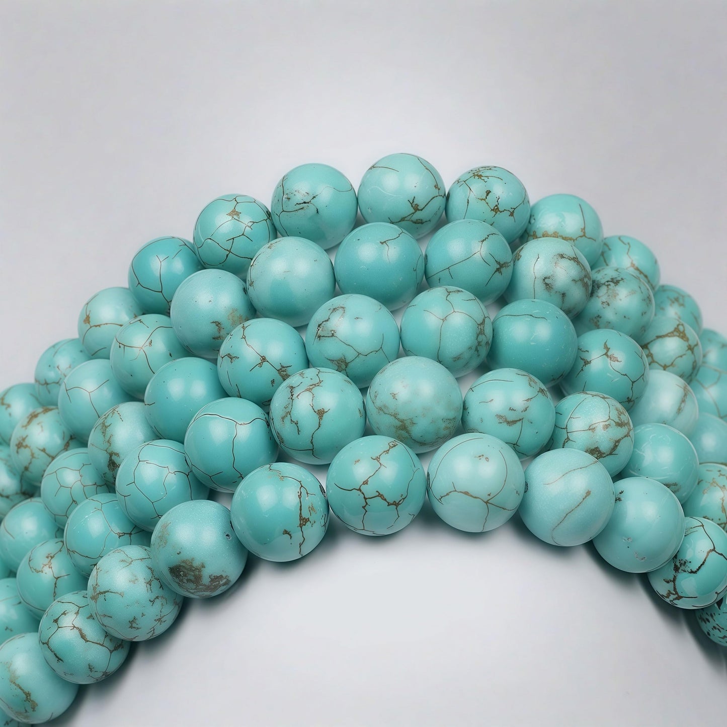 MJDCB Best Sellers Stone Beads Turquoise Round Loose Beads for Jewelry Making DIY Bracelet Necklace (8mm)