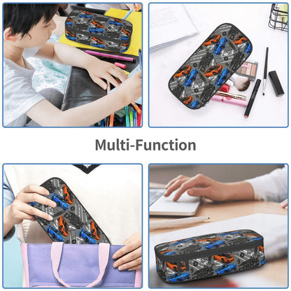 Geoocii Race Car Large Capacity Pencil Case Organizer Pencil Pouch Stationery With Zipper School Supplies Pencil Bag For Girls Boys Teens Adult Office