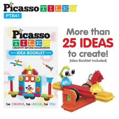 PicassoTiles Toys 41 piece Hedgehog Block Building Blocks Construction Toy Set w/IdeaBook Learning Playset None Magnetic STEM STEAM Educational Kit Child Brain Development Preschool Kindergarten PTB41