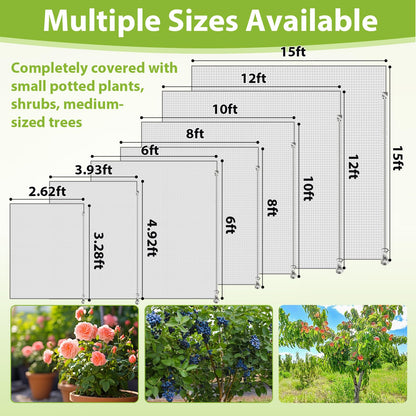 2PCS Fruit Tree Netting with Drawstring and Zipper, 6 * 6FT Garden Netting for Garden Protection, Insect Bird Netting for Fruit Trees, Protection from Anti Birds, Bugs,Cicadas, Insects