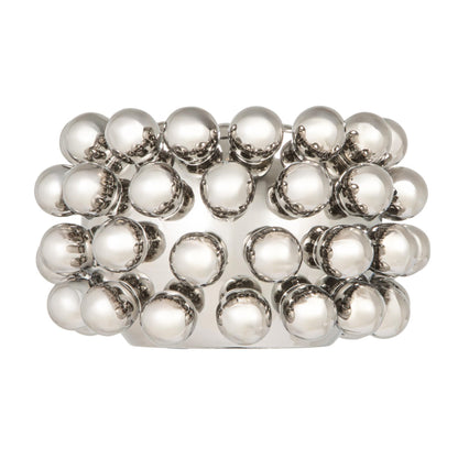 Bloomingville Stoneware Planter with Balls, Chrome Finish