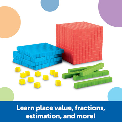 Learning Resources Brights! Base 10 Starter Set - 100 Piece Set, Ages 6+, 1+ Grade, Math Manipulatives, Teacher Supplies, Back to School