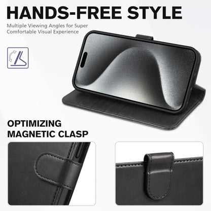 TUCCH Case Wallet for iPhone 15 Pro Max, RFID Blocking 4 Card Holder Kickstand Shockproof TPU Inner Case, PU Leather Magnetic Flip Folio Cover, Black