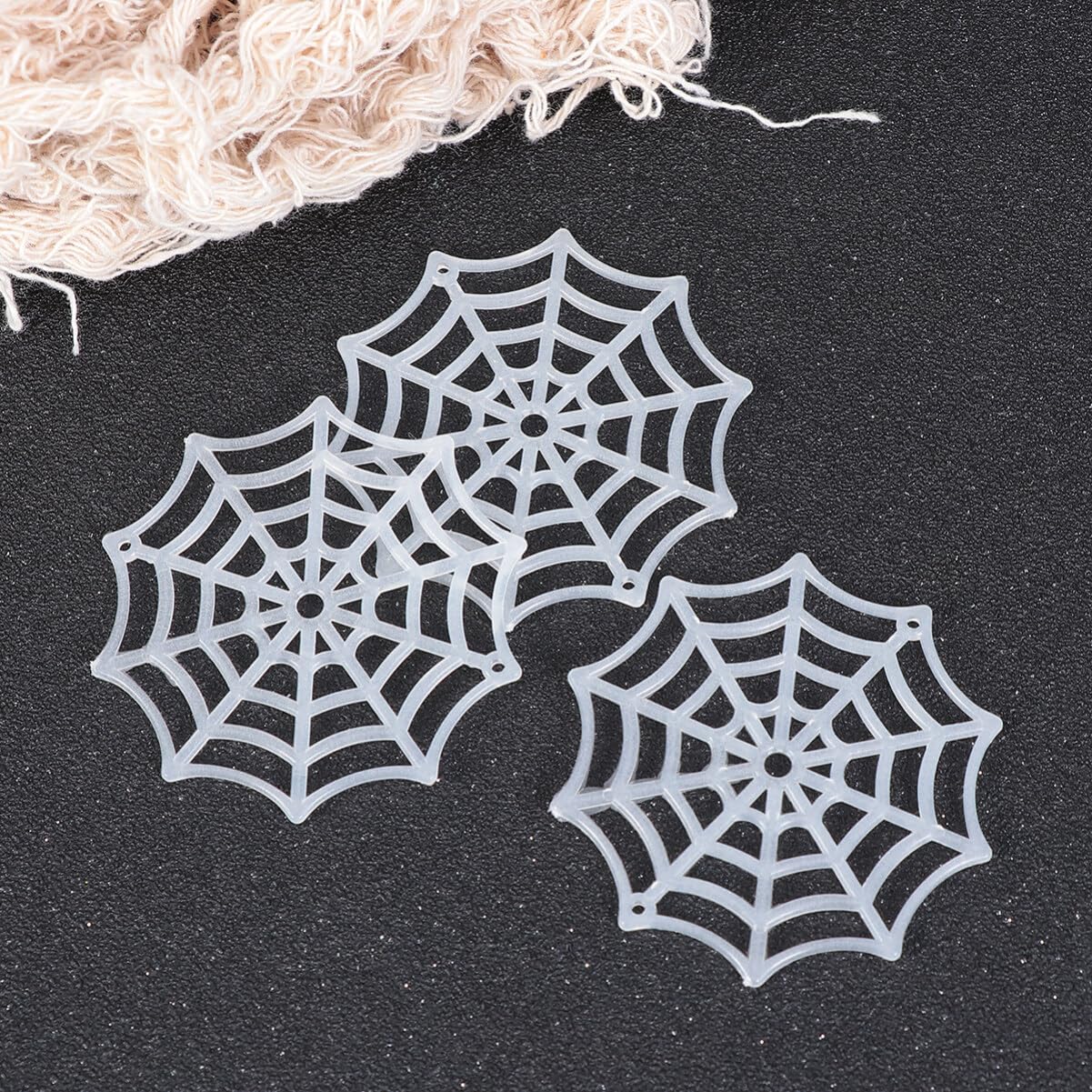 Abaodam Festive Supplies 50Pcs Spider Webs Plastic Cobweb Holiday Accessories for Halloween Decoration () Halloween Cobweb Decorations