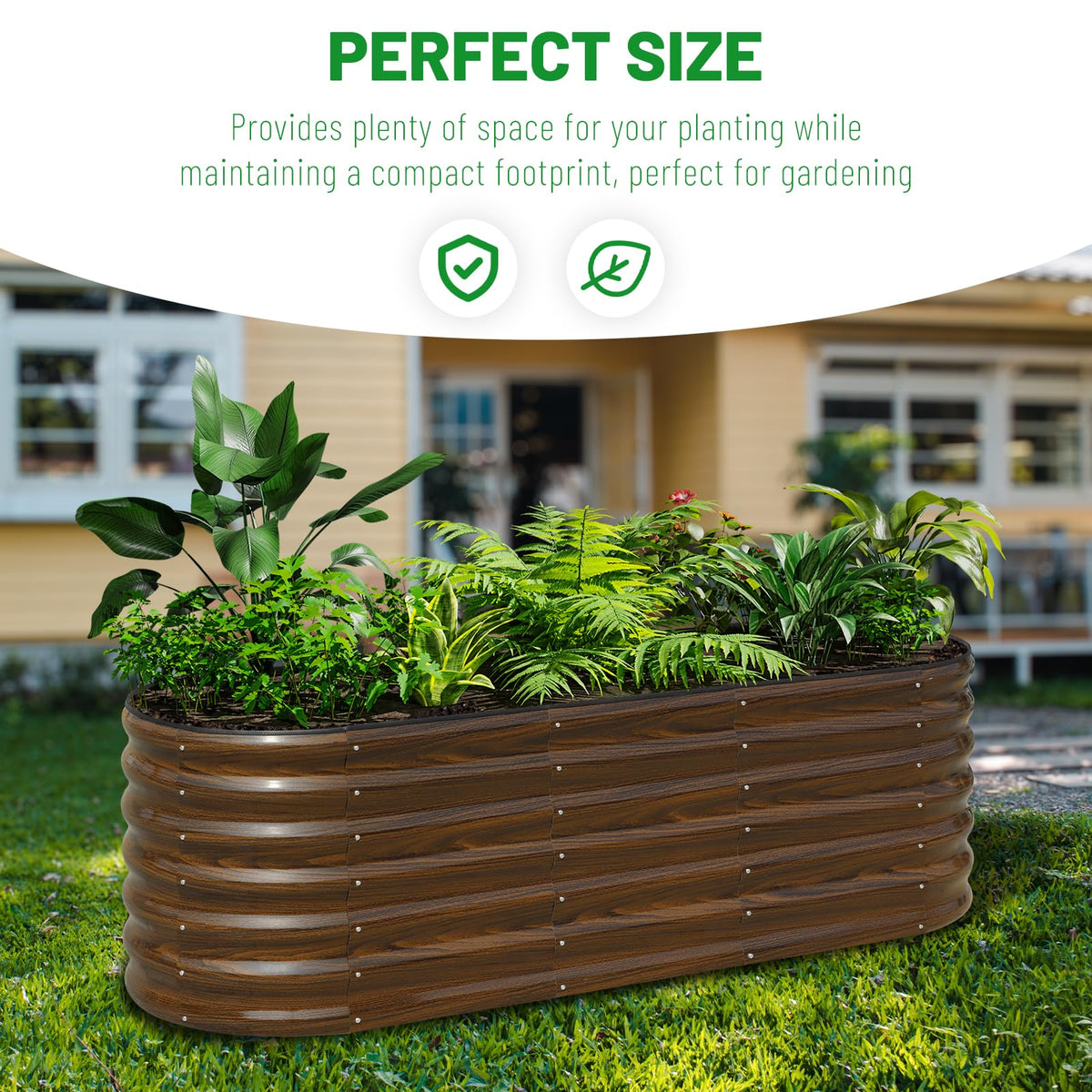 SnugNiture Galvanized Steel Raised Garden Bed Kit - 6x2x2 ft Large Metal Planter Box for Vegetables, Flowers, Herbs | Easy Assembly, Open Bottom Design