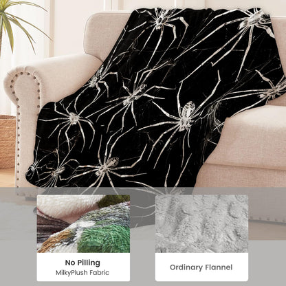 Soft Lightweight Halloween Throw Blanket for Kids & Adults - 50x60 inches, Spider Decor for Sofa, Bed, Travel, Camping