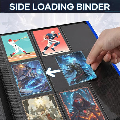 Trading Card Binder, Card Binder Album Folder Book Fit for MTG Baseball Football Sports Cards, Easy to Use Card Collection Binder (Navy Blue, 360 Pockets)