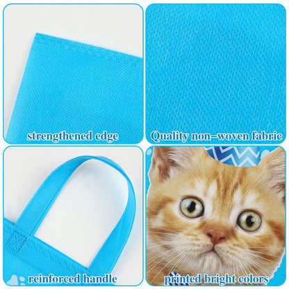 Ferraycle 24 Pcs Cat Party Favor Bag Cute Cat Goodie Bags Pet Party Favor Shopper Pet Themed Treat Supplies Non Woven for Baby Shower Birthday Decoration Supplies